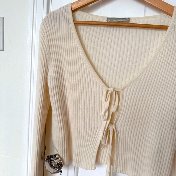 Everlane Cotton-Moroni Tie-Front Cardigan - Picture 3 of 4